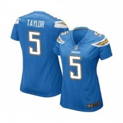 Womens Los Angeles Chargers 5 Tyrod Taylor Game Electric Blue Alternate Football Jersey