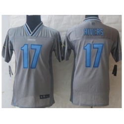 Youth Nike San Diego Chargers 17 Philip Rivers Grey Vapor Elite Jerseys