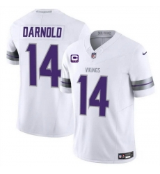 Men Minnesota Vikings 14 Sam Darnold White 2024 F U S E  With 4 Star C Patch Winter Warrior Limited Stitched Jersey