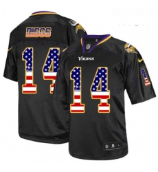 Mens Nike Minnesota Vikings 14 Stefon Diggs Elite Black USA Flag Fashion NFL Jersey