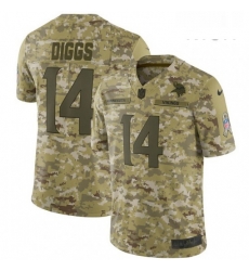 Mens Nike Minnesota Vikings 14 Stefon Diggs Limited Camo 2018 Salute to Service NFL Jersey