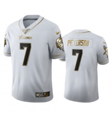 Minnesota Vikings 7 Patrick Peterson Men Nike White Golden Edition Vapor Limited NFL 100 Jersey