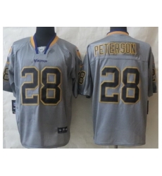 Nike Minnesota Vikings 28 Adrian Peterson Grey Elite Lights Out NFL Jersey