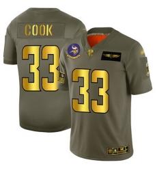 Vikings 33 Dalvin Cook Camo Gold Men Stitched Football Limited 2019 Salute To Service Jersey