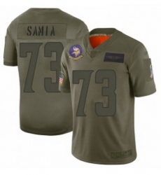 Womens Minnesota Vikings 73 Dru Samia Limited Camo 2019 Salute to Service Football Jersey