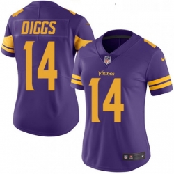 Womens Nike Minnesota Vikings 14 Stefon Diggs Elite Purple Rush Vapor Untouchable NFL Jersey