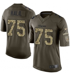 Nike Vikings #75 Matt Kalil Green Youth Stitched NFL Limited Salute to Service Jersey