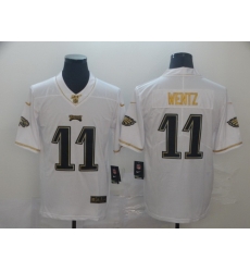 Eagles 11 Carson Wentz White Gold Vapor Untouchable Limited Jersey