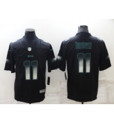 Men Philadelphia Eagles 11 A J Brown Black Smoke Fashion Limited Stitched Jerse