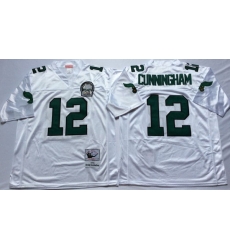 Men Philadelphia Eagles 12 Randall Cunningham White M&N Throwback Jersey