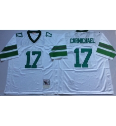 Men Philadelphia Eagles 17 Harold Carmichael White M&N Throwback Jersey