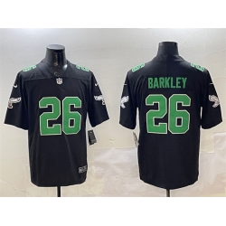 Men Philadelphia Eagles 26 Saquon Barkley Black Throwback Vapor Untouchable Limited Stitched Football Jersey