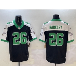 Men Philadelphia Eagles 26 Saquon Barkley Black White F U S E  Vapor Untouchable Limited Stitched Football Jersey