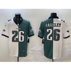 Men Philadelphia Eagles 26 Saquon Barkley White  26 Green Split Vapor Untouchable Limited Stitched Football Jersey