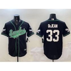 Men Philadelphia Eagles 33 Cooper DeJean Black Cool Base Stitched Baseball Jersey