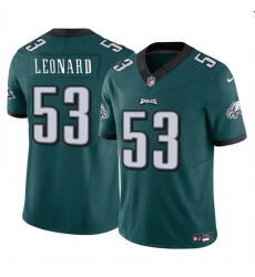 Men Philadelphia Eagles 53 Shaquille Leonard Green 2023 F U S E  Throwback Vapor Untouchable Limited Stitched Football Jersey