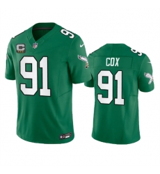 Men Philadelphia Eagles 91 Fletcher Cox Green 2023 F U S E  With C Patch Vapor Untouchable Stitched Football Jersey