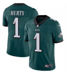 Men Philadelphia Eagles Jalen Hurts 1 Limited Green Vapor Untouchable NFL Jersey