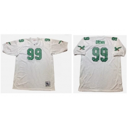 Men Philadelphia eagles Jerome Brown #99  throwback white Stitched NFL Jersey