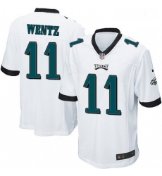 Mens Nike Philadelphia Eagles 11 Carson Wentz Game White NFL Jersey