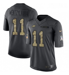 Mens Nike Philadelphia Eagles 11 Carson Wentz Limited Black 2016 Salute to Service Wentzylvania NFL Jersey