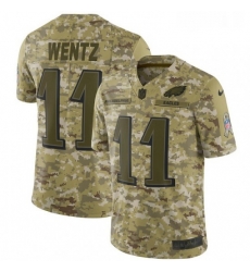 Mens Nike Philadelphia Eagles 11 Carson Wentz Limited Camo 2018 Salute to Service NFL Jersey