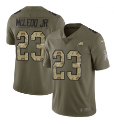 Nike Eagles #23 Rodney McLeod Jr Olive Camo Mens Stitched NFL Limited 2017 Salute To Service Jersey