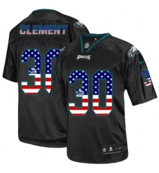 Nike Eagles #30 Corey Clement Black Mens Stitched NFL Elite USA Flag Fashion Jersey