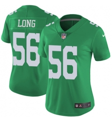 Nike Eagles #56 Chris Long Green Womens Stitched NFL Limited Rush Jersey