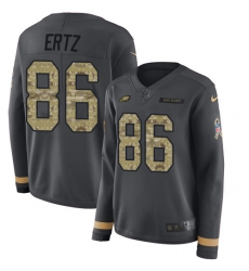 Nike Eagles #86 Zach Ertz Anthracite Salute to Service Women Stitched