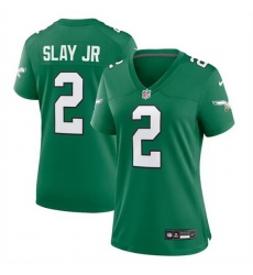 Women Philadelphia Eagles 2 Darius Slay JR Green Stitched Football Jersey  Run Small