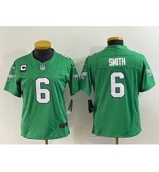 Women Philadelphia Eagles 6 DeVonta Smith Green 2023 F U S E  With C Patch Stitched Football Jersey  Run Small