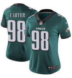 Women Philadelphia Eagles Jalen Carter #98 Green F U S E Stitched NFL Jersey