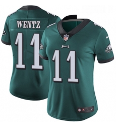 Womens Nike Philadelphia Eagles 11 Carson Wentz Midnight Green Team Color Vapor Untouchable Limited Player NFL Jersey