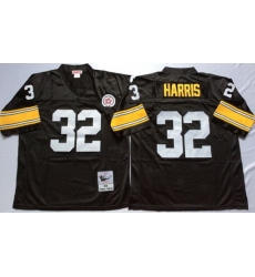 Mitchell And Ness Steelers #32 Franco Harris Black Throwback Stitched NFL Jersey