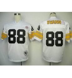 Pittsburgh Steelers 88 SWANN White Throwback Jerseys