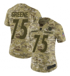 Nike Steelers #75 Joe Greene Camo Women Stitched NFL Limited 2018 Salute to Service Jersey