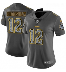 Womens Nike Pittsburgh Steelers 12 Terry Bradshaw Gray Static Vapor Untouchable Limited NFL Jersey