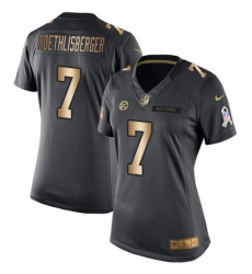 Womens Nike Pittsburgh Steelers 7 Ben Roethlisberger Limited BlackGold Salute to Service NFL Jersey