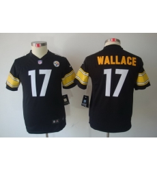 Nike Youth Pittsburgh Steelers #17 Mike Wallace Black Limited Jerseys