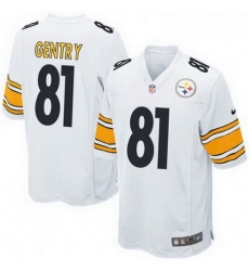 Youth Nike 81 Zach Gentry Pittsburgh Steelers Game White Jersey