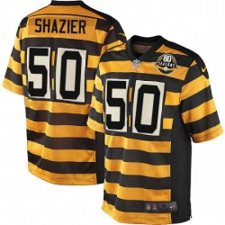 Youth Nike Pittsburgh Steelers 50 Ryan Shazier Elite YellowBlack Alternate 80TH Anniversary Throwback NFL Jersey