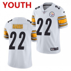 Youth pittsburgh steelers 22 najee harris white 2021 limited football jersey 