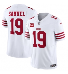 Men San Francisco 49ers 19 Deebo Samuel White 2023 F U S E  With 1 Star C Patch Vapor Untouchable Limited Stitched Football Jersey