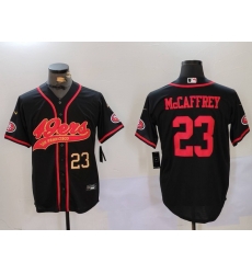 Men San Francisco 49ers 23 Christian McCaffrey Black With Patch Cool Base Stitched Baseball Jersey