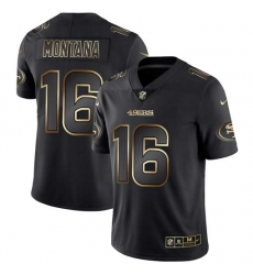 Nike 49ers 16 Joe Montana Black Gold Vapor Untouchable Limited Jersey