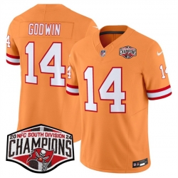 Men Tampa Bay Buccaneers 14 Chris Godwin Orange F U S E  2024 NFC South Champions Limited Stitched Jersey