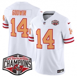 Men Tampa Bay Buccaneers 14 Chris Godwin White F U S E  2024 NFC South Champions Limited Stitched Jersey