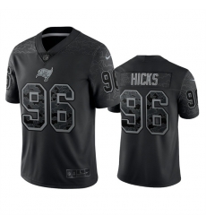 Men Tampa Bay Buccaneers 96 Akiem Hicks Black Reflective Limited Stitched Jersey