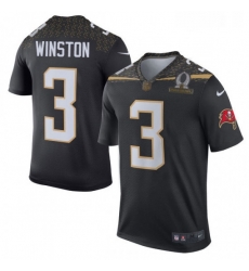 Mens Nike Tampa Bay Buccaneers 3 Jameis Winston Elite Black Team Irvin 2016 Pro Bowl NFL Jersey